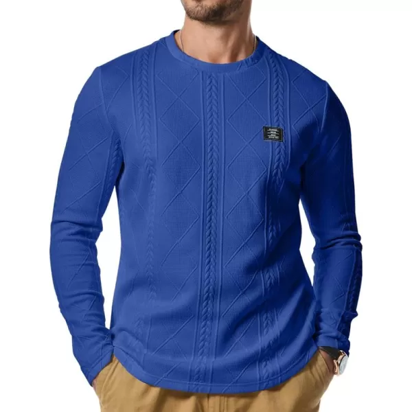 JMIERR Mens Casual Long Sleeve Knit Shirts Crew Neck Collar Pullover Sweatshirt