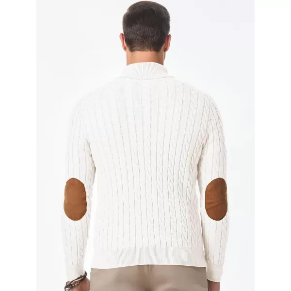 JMIERR Men's Cable Knit Pullover Sweater Casual Long Sleeve Stand Collar Button Knitted Sweaters