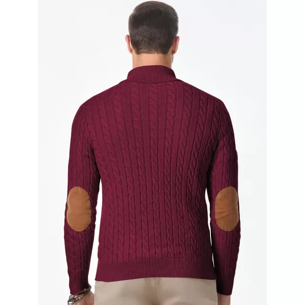 JMIERR Men's Cable Knit Pullover Sweater Casual Long Sleeve Stand Collar Button Knitted Sweaters