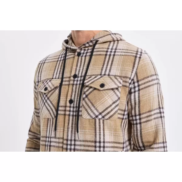 JMIERR Mens Cotton Flannel Shirts Casual Button Down Hoodie Plaid Shirt Long Sleeve Lightweight Jackets with Pockets