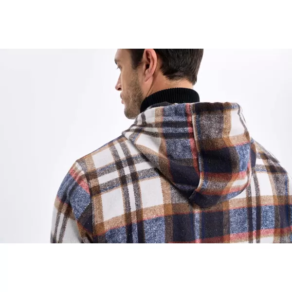 JMIERR Mens Cotton Flannel Shirts Casual Button Down Hoodie Plaid Shirt Long Sleeve Lightweight Jackets with Pockets