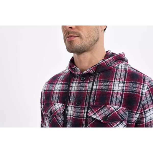 JMIERR Mens Cotton Flannel Shirts Casual Button Down Hoodie Plaid Shirt Long Sleeve Lightweight Jackets with Pockets