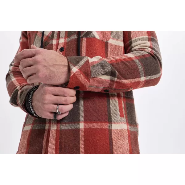 JMIERR Mens Cotton Flannel Shirts Casual Button Down Hoodie Plaid Shirt Long Sleeve Lightweight Jackets with Pockets