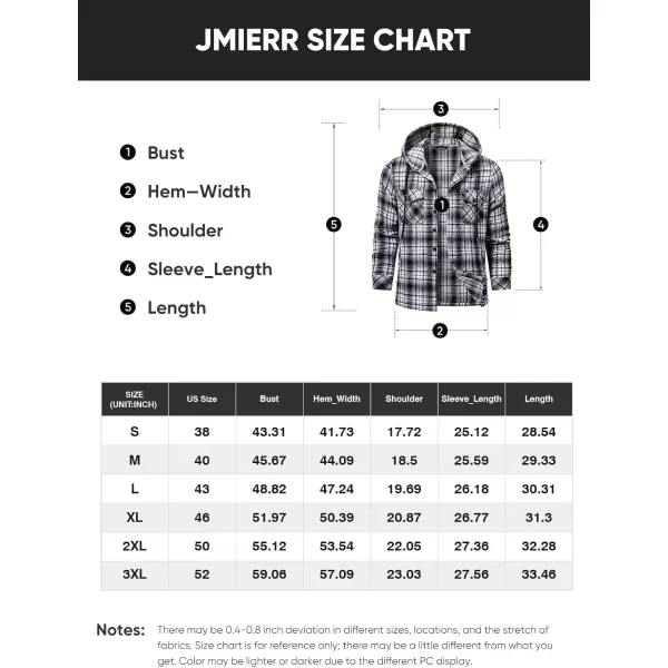 JMIERR Mens Cotton Flannel Shirts Casual Button Down Hoodie Plaid Shirt Long Sleeve Lightweight Jackets with Pockets