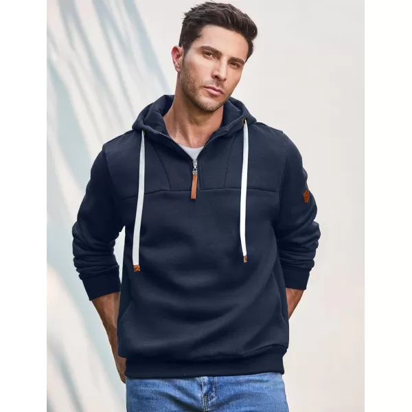 JMIERR Men's Fashion Hoodies Pullover Casual Sweatshirt Drawstring Cotton Quarter Zip Hoodie with Pocket