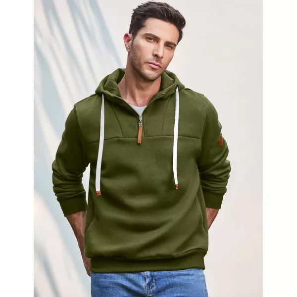 JMIERR Men's Fashion Hoodies Pullover Casual Sweatshirt Drawstring Cotton Quarter Zip Hoodie with Pocket