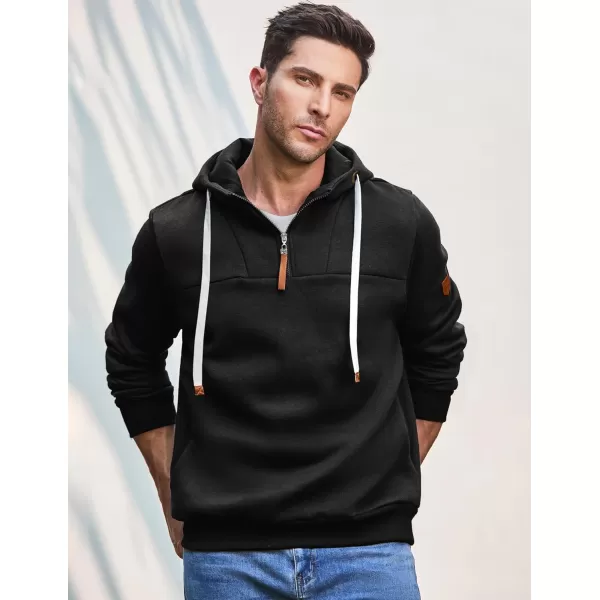 JMIERR Men's Fashion Hoodies Pullover Casual Sweatshirt Drawstring Cotton Quarter Zip Hoodie with Pocket