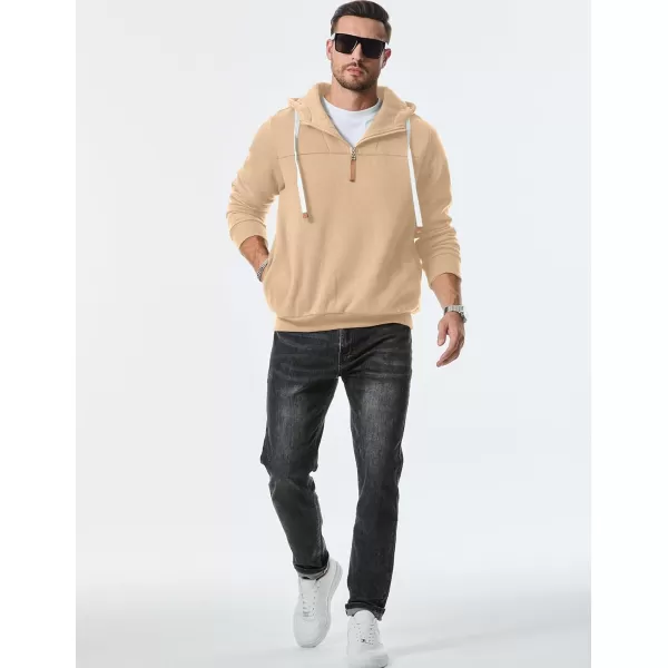 JMIERR Men's Fashion Hoodies Pullover Casual Sweatshirt Drawstring Cotton Quarter Zip Hoodie with Pocket