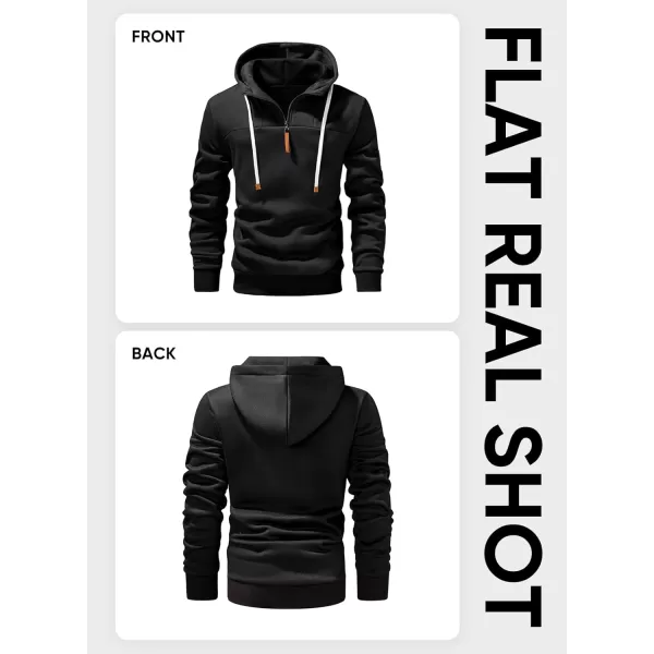 JMIERR Men's Fashion Hoodies Pullover Casual Sweatshirt Drawstring Cotton Quarter Zip Hoodie with Pocket