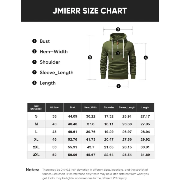 JMIERR Men's Fashion Hoodies Pullover Casual Sweatshirt Drawstring Cotton Quarter Zip Hoodie with Pocket