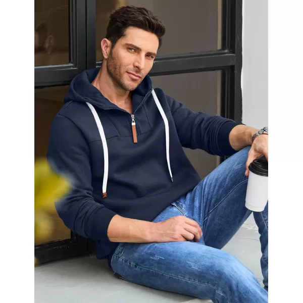JMIERR Men's Fashion Hoodies Pullover Casual Sweatshirt Drawstring Cotton Quarter Zip Hoodie with Pocket