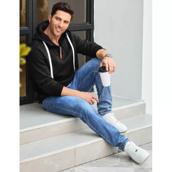 JMIERR Men's Fashion Hoodies Pullover Casual Sweatshirt Drawstring Cotton Quarter Zip Hoodie with Pocket