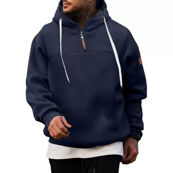 JMIERR Men's Fashion Hoodies Pullover Casual Sweatshirt Drawstring Cotton Quarter Zip Hoodie with Pocket