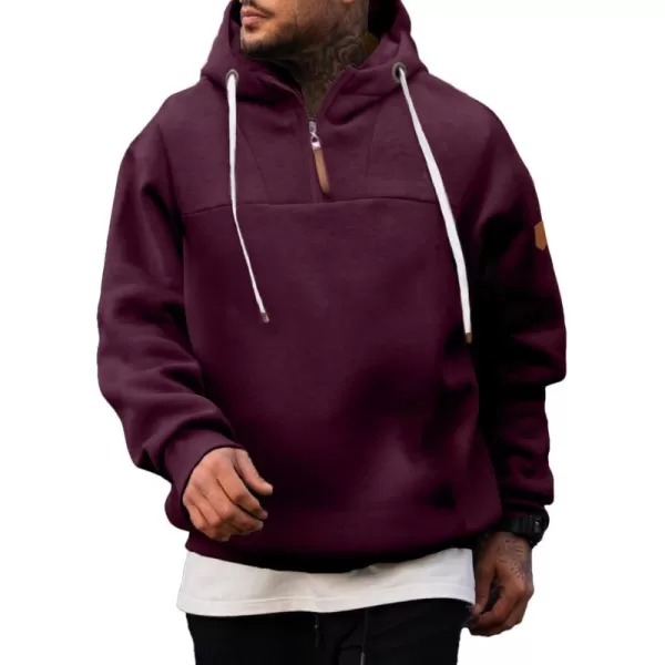 JMIERR Men's Fashion Hoodies Pullover Casual Sweatshirt Drawstring Cotton Quarter Zip Hoodie with Pocket