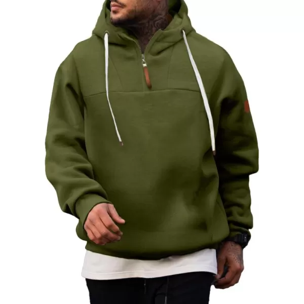 JMIERR Men's Fashion Hoodies Pullover Casual Sweatshirt Drawstring Cotton Quarter Zip Hoodie with Pocket