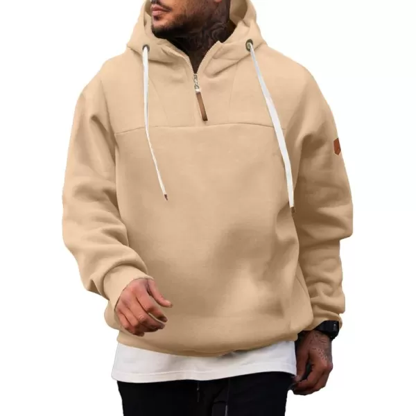 JMIERR Men's Fashion Hoodies Pullover Casual Sweatshirt Drawstring Cotton Quarter Zip Hoodie with Pocket