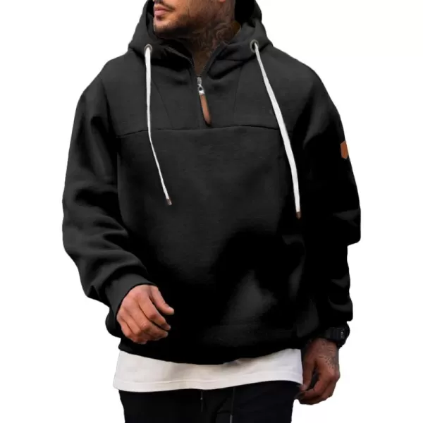 JMIERR Men's Fashion Hoodies Pullover Casual Sweatshirt Drawstring Cotton Quarter Zip Hoodie with Pocket