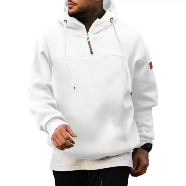 JMIERR Men's Fashion Hoodies Pullover Casual Sweatshirt Drawstring Cotton Quarter Zip Hoodie with Pocket