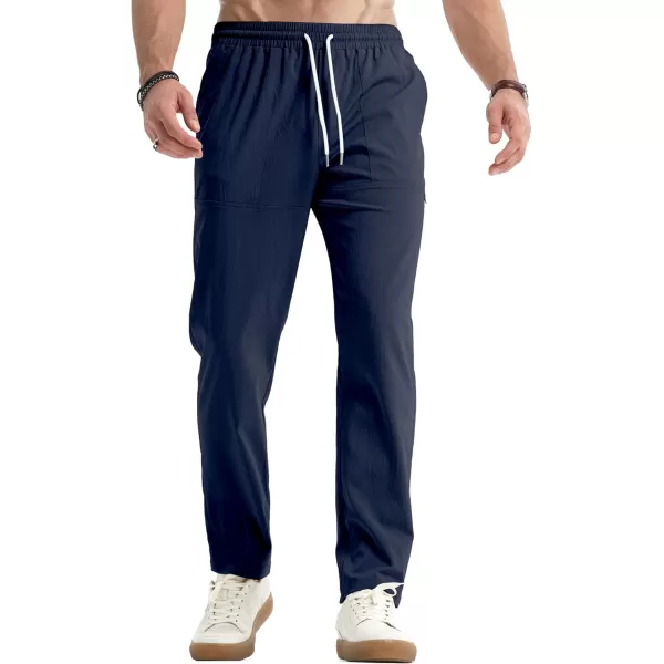 JMIERR Mens Casual Lightweight Pants Stretch Elastic Waist Drawstring Jogging Sweatpants Pants