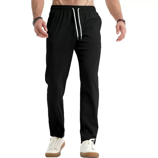 JMIERR Mens Casual Lightweight Pants Stretch Elastic Waist Drawstring Jogging Sweatpants Pants