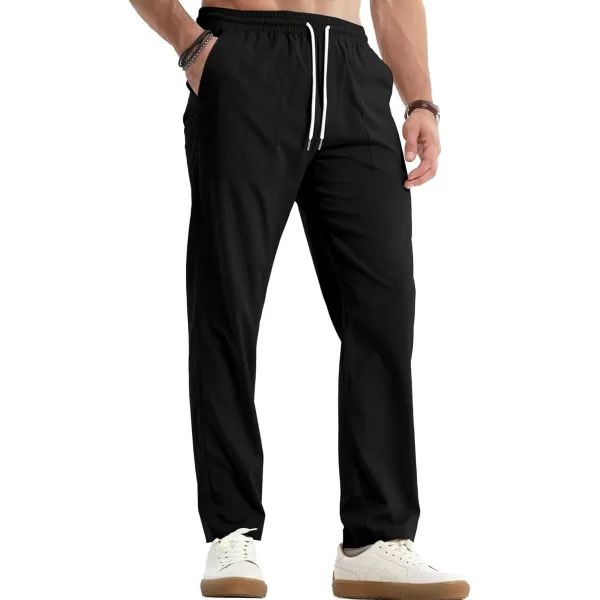 JMIERR Mens Casual Lightweight Pants Stretch Elastic Waist Drawstring Jogging Sweatpants Pants