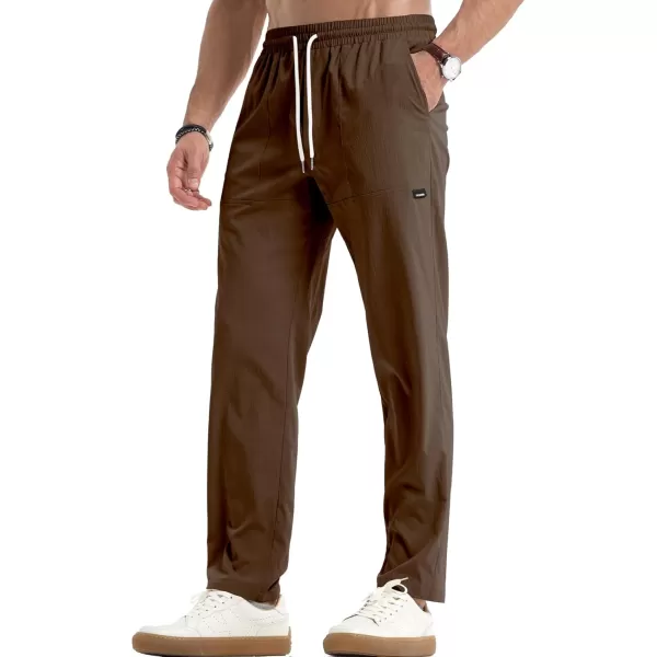 JMIERR Mens Casual Lightweight Pants Stretch Elastic Waist Drawstring Jogging Sweatpants Pants