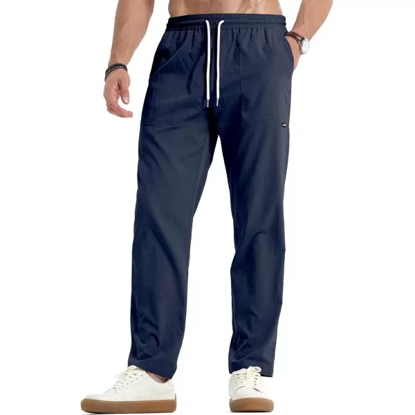JMIERR Mens Casual Lightweight Pants Stretch Elastic Waist Drawstring Jogging Sweatpants Pants