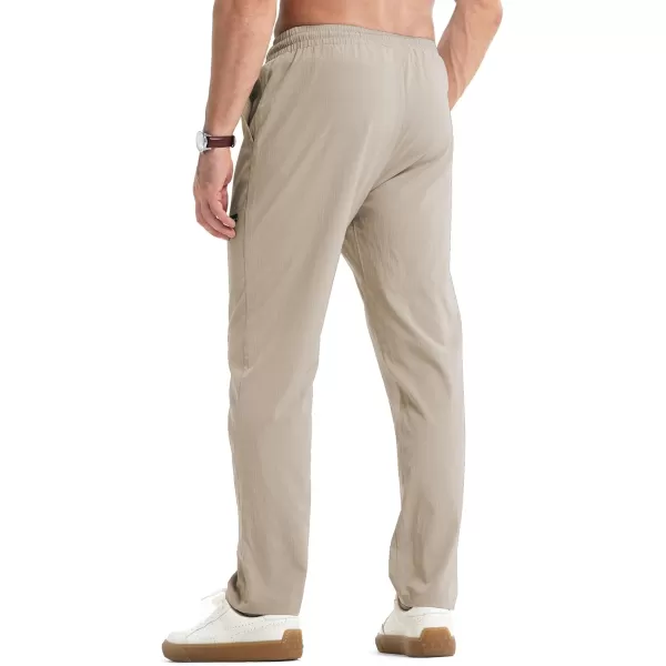 JMIERR Mens Casual Lightweight Pants Stretch Elastic Waist Drawstring Jogging Sweatpants Pants