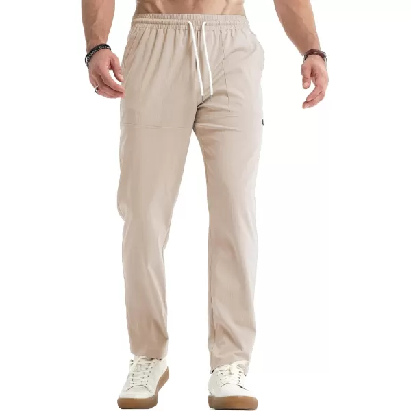 JMIERR Mens Casual Lightweight Pants Stretch Elastic Waist Drawstring Jogging Sweatpants Pants