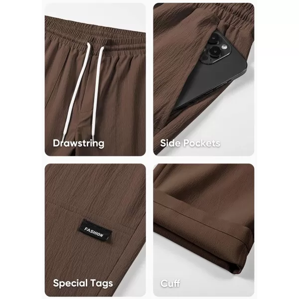 JMIERR Mens Casual Lightweight Pants Stretch Elastic Waist Drawstring Jogging Sweatpants Pants