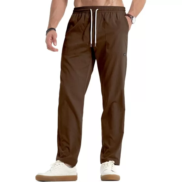 JMIERR Mens Casual Lightweight Pants Stretch Elastic Waist Drawstring Jogging Sweatpants Pants