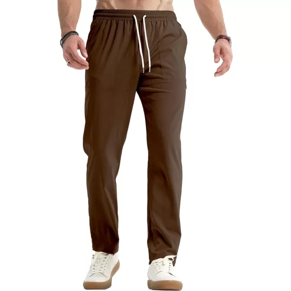JMIERR Mens Casual Lightweight Pants Stretch Elastic Waist Drawstring Jogging Sweatpants Pants