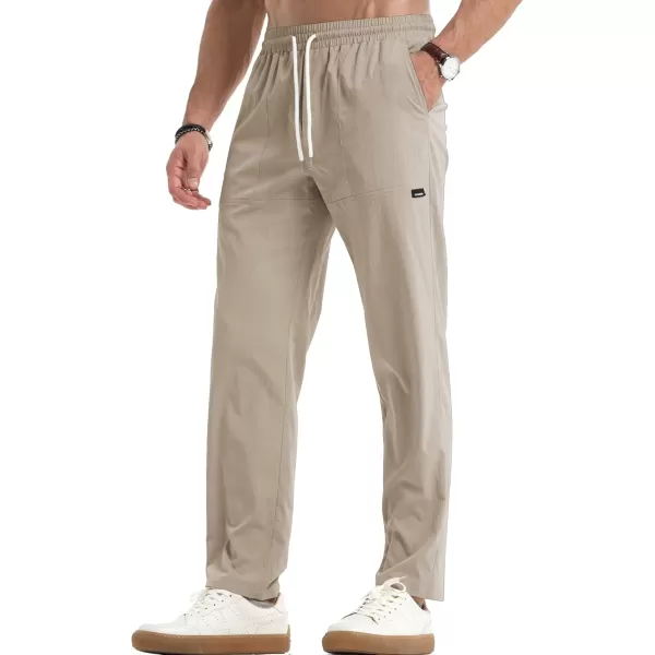 JMIERR Mens Casual Lightweight Pants Stretch Elastic Waist Drawstring Jogging Sweatpants Pants