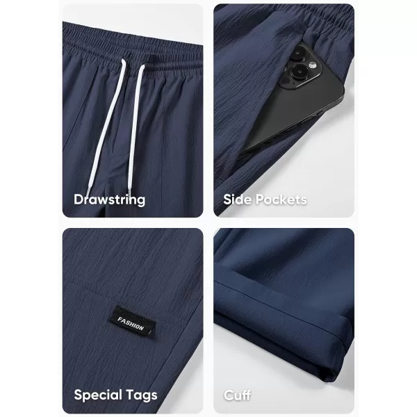JMIERR Mens Casual Lightweight Pants Stretch Elastic Waist Drawstring Jogging Sweatpants Pants