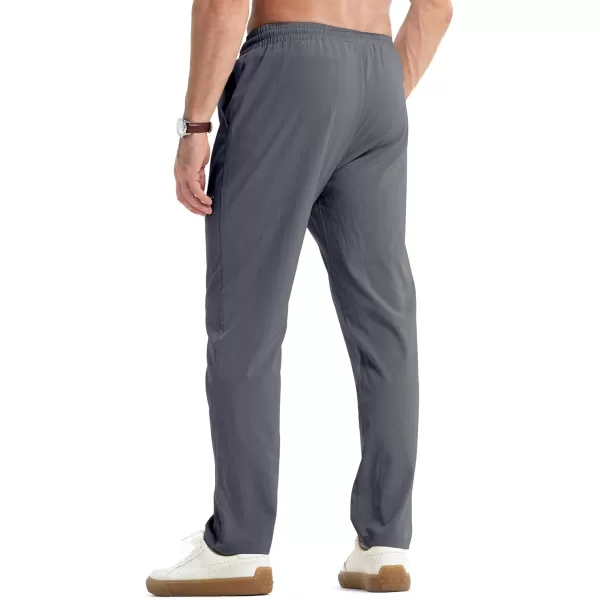 JMIERR Mens Casual Lightweight Pants Stretch Elastic Waist Drawstring Jogging Sweatpants Pants