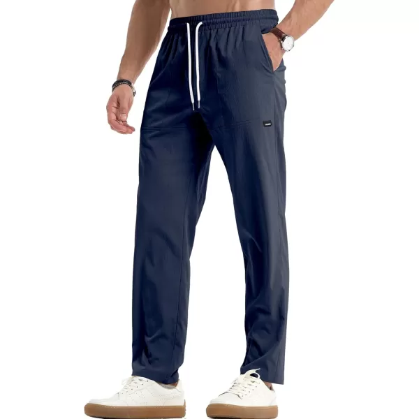JMIERR Mens Casual Lightweight Pants Stretch Elastic Waist Drawstring Jogging Sweatpants Pants