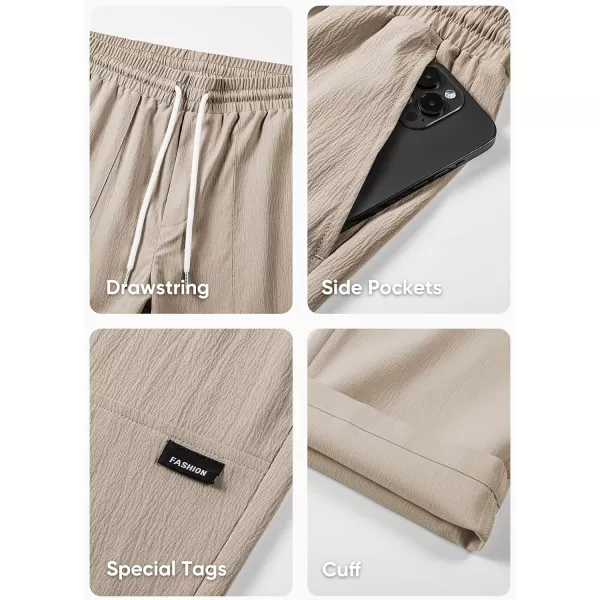 JMIERR Mens Casual Lightweight Pants Stretch Elastic Waist Drawstring Jogging Sweatpants Pants