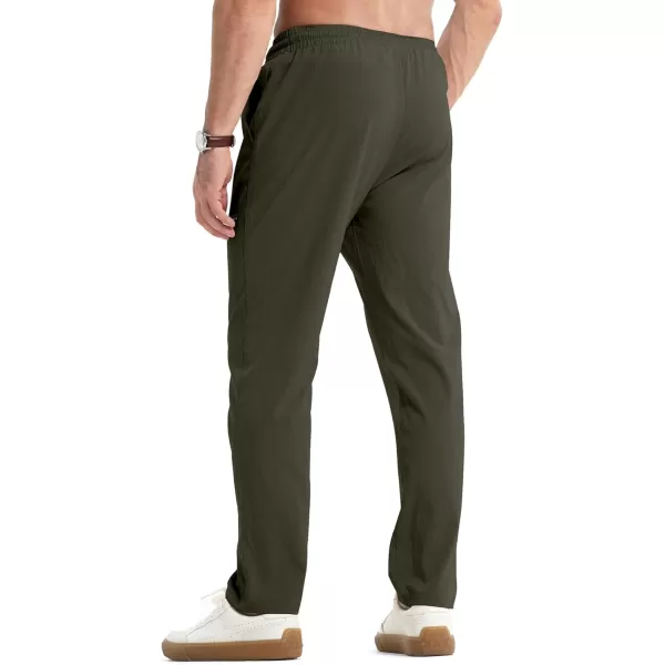 JMIERR Mens Casual Lightweight Pants Stretch Elastic Waist Drawstring Jogging Sweatpants Pants