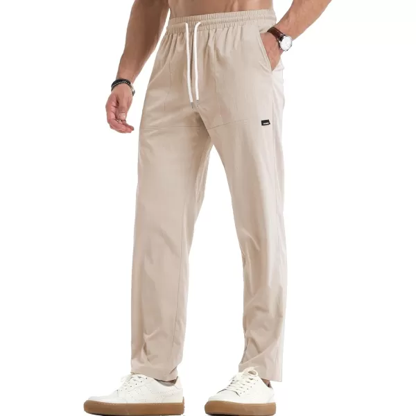 JMIERR Mens Casual Lightweight Pants Stretch Elastic Waist Drawstring Jogging Sweatpants Pants