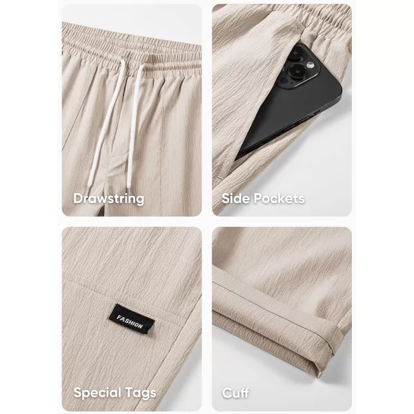 JMIERR Mens Casual Lightweight Pants Stretch Elastic Waist Drawstring Jogging Sweatpants Pants