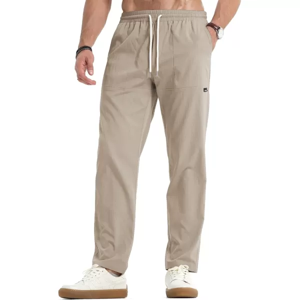 JMIERR Mens Casual Lightweight Pants Stretch Elastic Waist Drawstring Jogging Sweatpants Pants