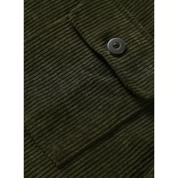 JMIERR Men's Corduroy Jacket Casual Button Down Shirts Long Sleeve Shacket Jackets Slim Fit Jacket with Flap Pockets