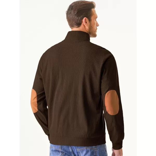 JMIERR Men's Corduroy Sweatshirt Casual Long Sleeve Stand Collar Button Pullover Sweatshirts with Pockets