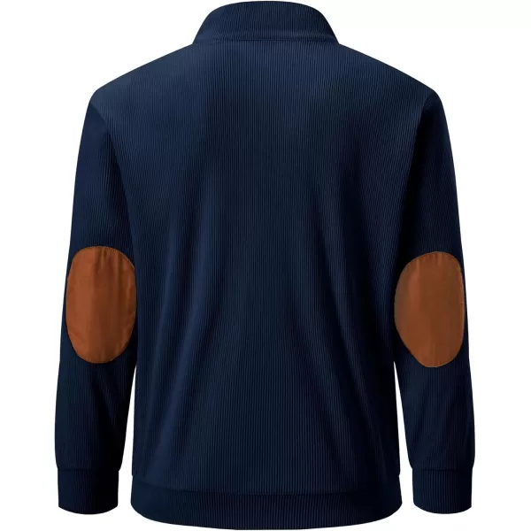JMIERR Men's Corduroy Sweatshirt Casual Long Sleeve Stand Collar Button Pullover Sweatshirts with Pockets