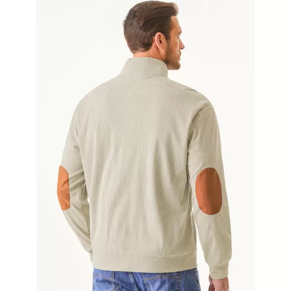 JMIERR Men's Corduroy Sweatshirt Casual Long Sleeve Stand Collar Button Pullover Sweatshirts with Pockets