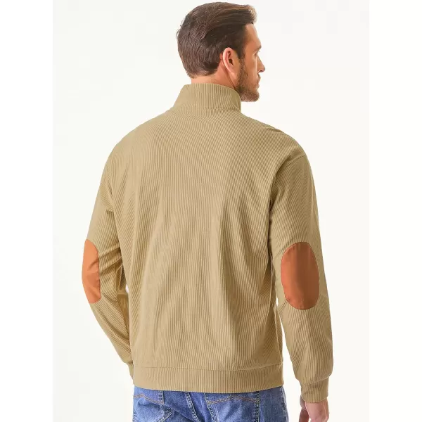 JMIERR Men's Corduroy Sweatshirt Casual Long Sleeve Stand Collar Button Pullover Sweatshirts with Pockets