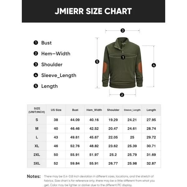 JMIERR Men's Corduroy Sweatshirt Casual Long Sleeve Stand Collar Button Pullover Sweatshirts with Pockets