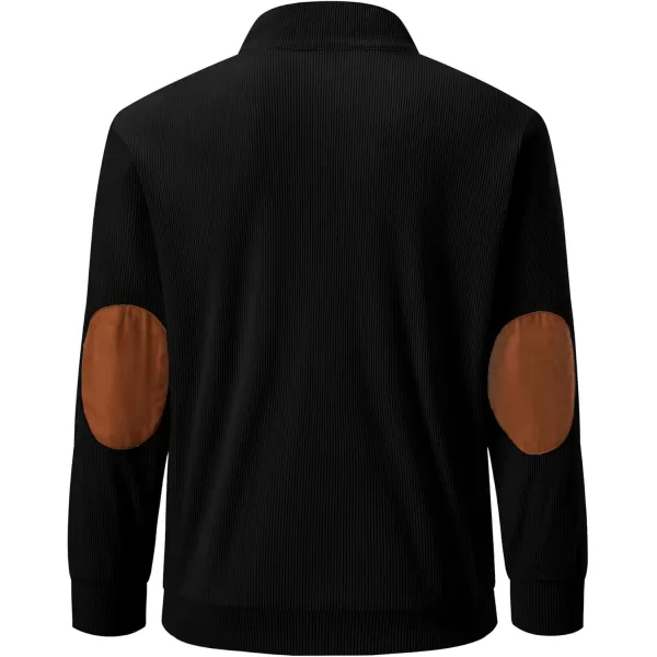 JMIERR Men's Corduroy Sweatshirt Casual Long Sleeve Stand Collar Button Pullover Sweatshirts with Pockets