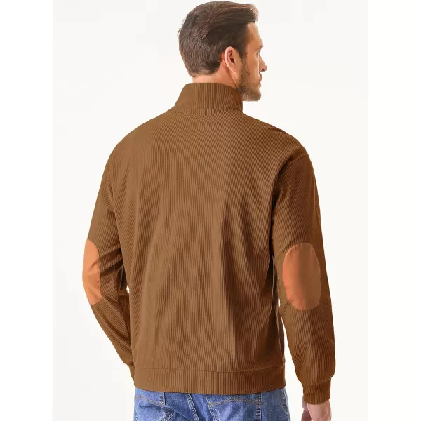 JMIERR Men's Corduroy Sweatshirt Casual Long Sleeve Stand Collar Button Pullover Sweatshirts with Pockets
