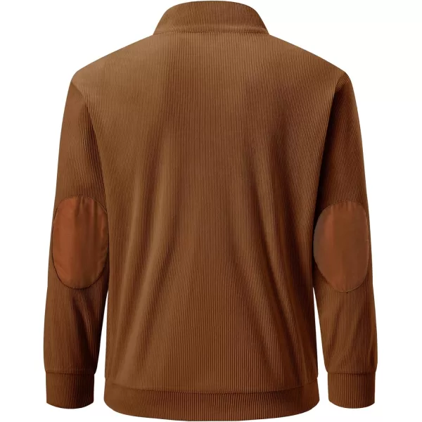 JMIERR Men's Corduroy Sweatshirt Casual Long Sleeve Stand Collar Button Pullover Sweatshirts with Pockets